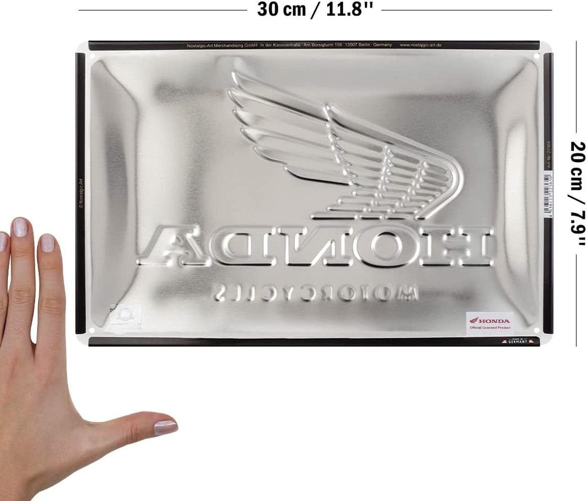 Nostalgic-Art Metallschild Blechschild 20 x 30cm - Honda MC - Motorcycles Gold – Bild 2 von 5