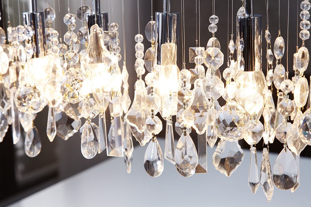 riess-ambiente Hängeleuchte DIAMONDS XL 120cm silber / transparent, ohne Leuchtmittel, Wohnzimmer · Metall · Barock Design · Schlafzimmer – Bild 4 von 5