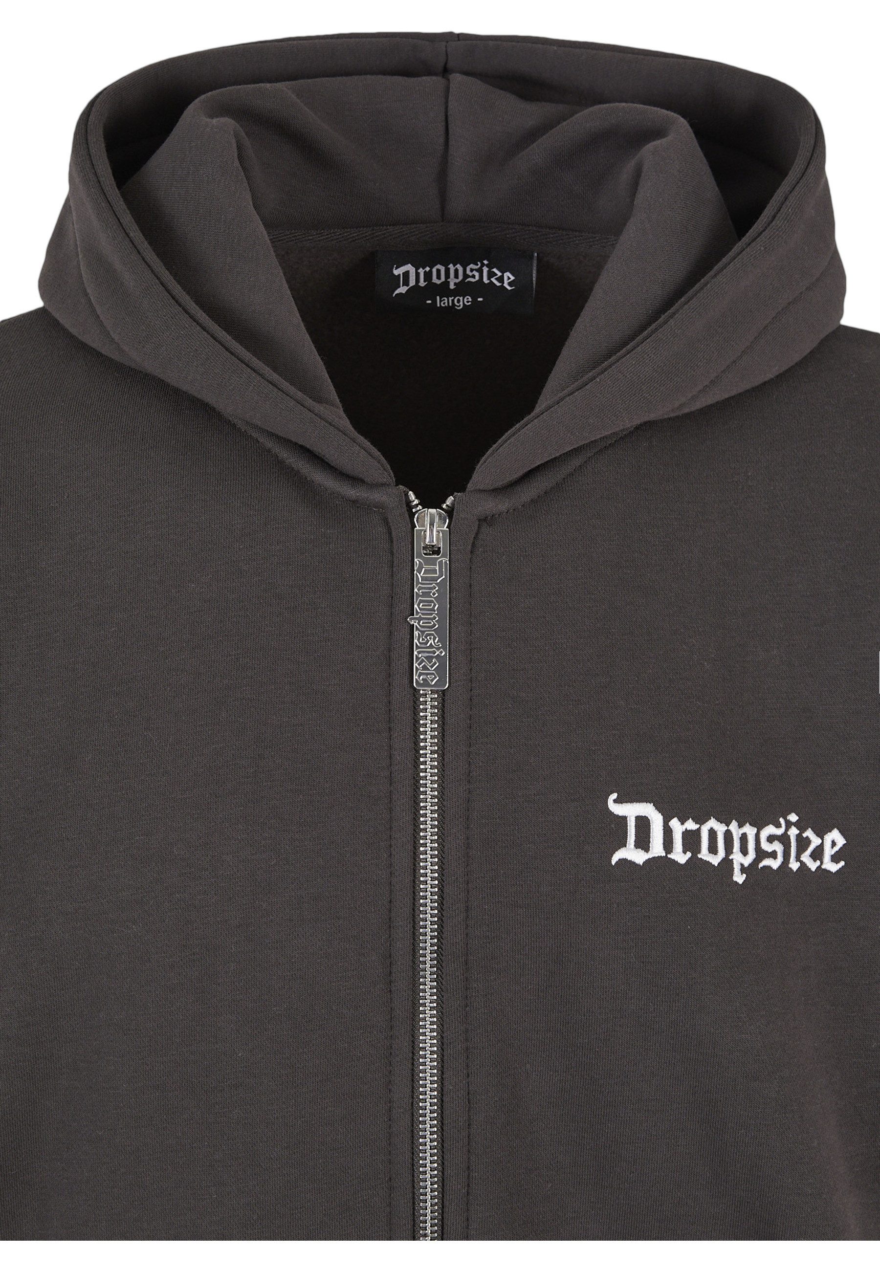 Dropsize Sweatjacke Dropsize Herren Super Heavy Oversize Blank Zip Hoodie