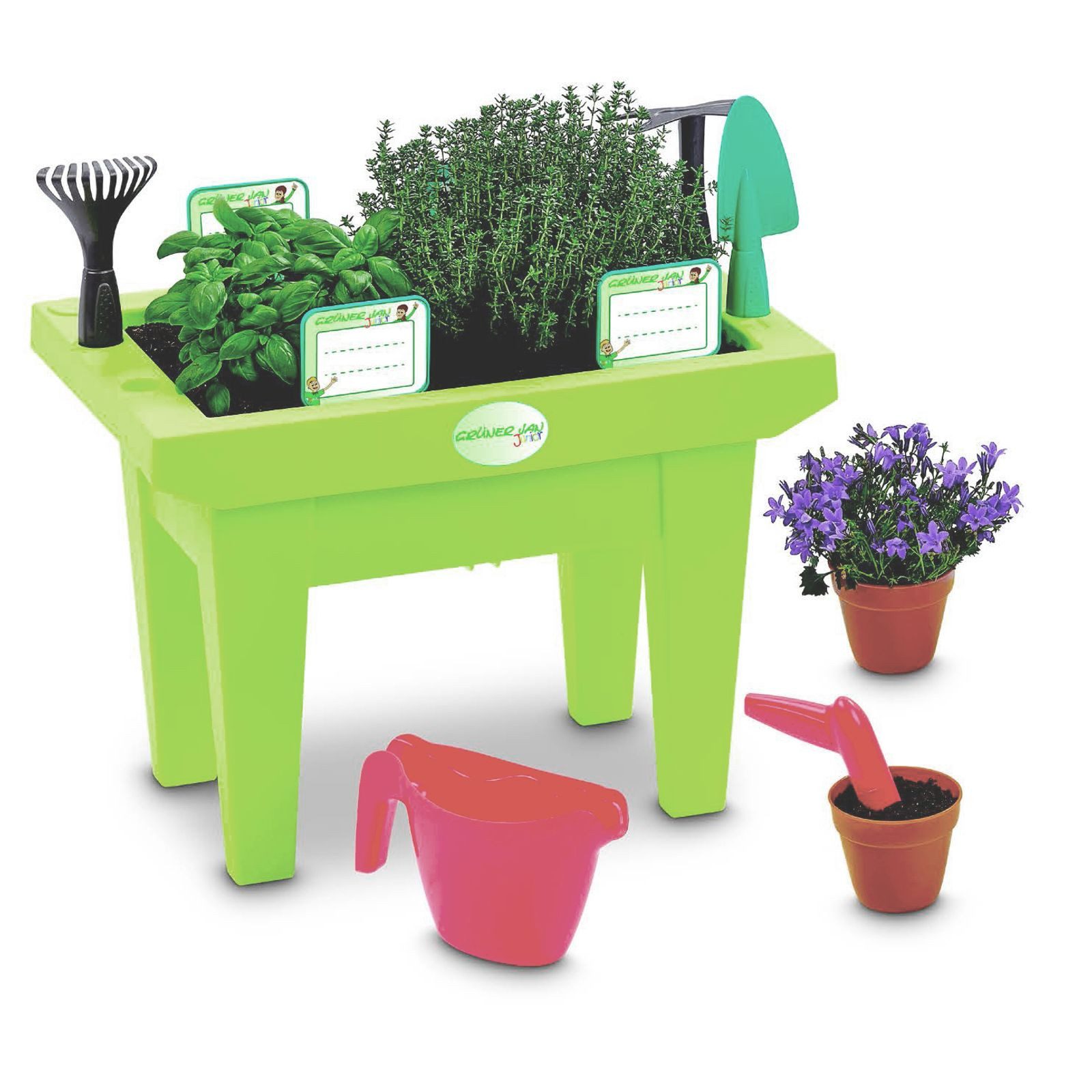 BURI Hochbeet Kinder-Hochbeet mit Gartenwerkzeug Frühbeet Pflanzkasten Kräuterbeet