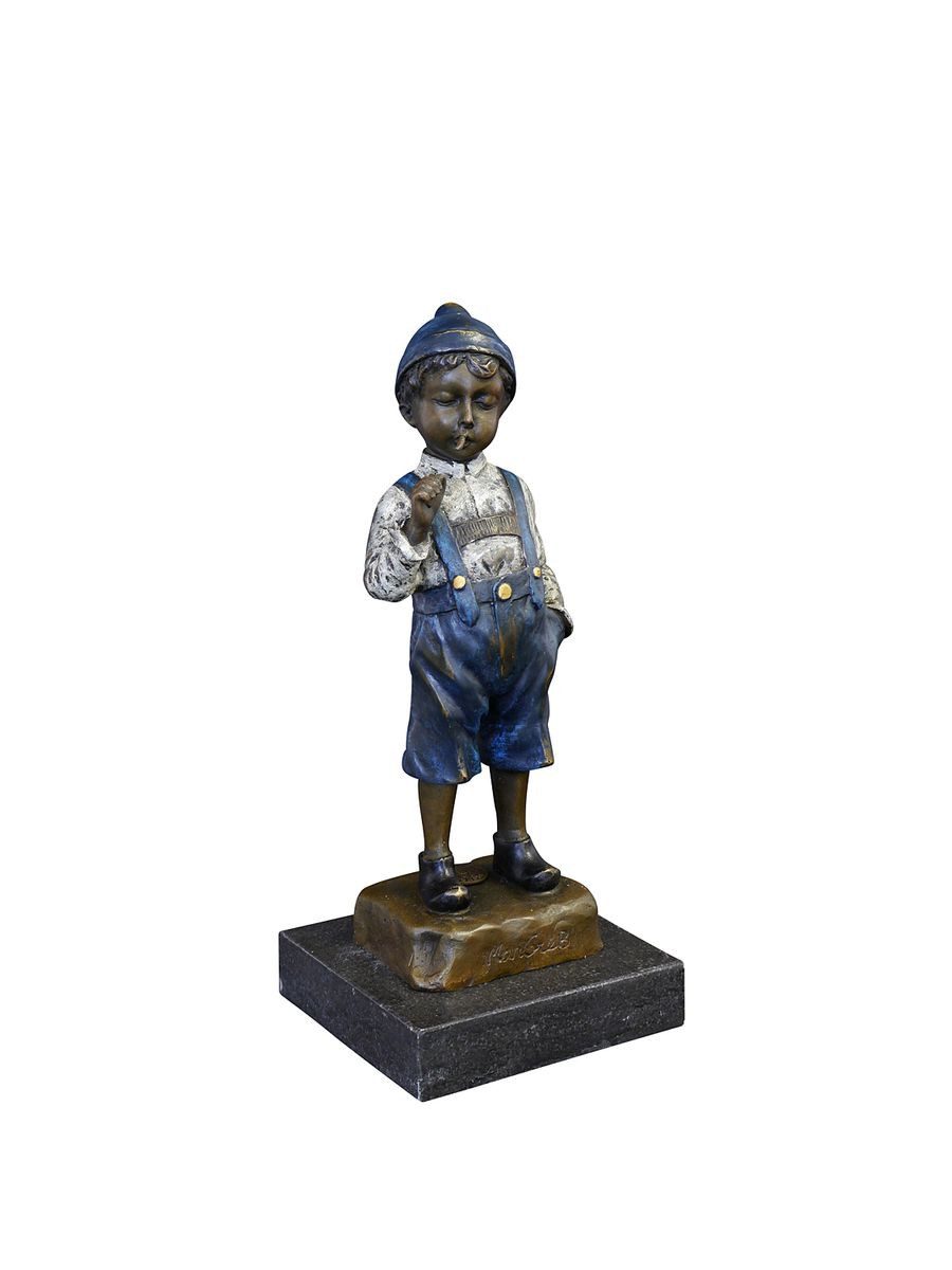 AFG Dekoobjekt Bronze Figur eines Jungen mit Zigarette im Mund