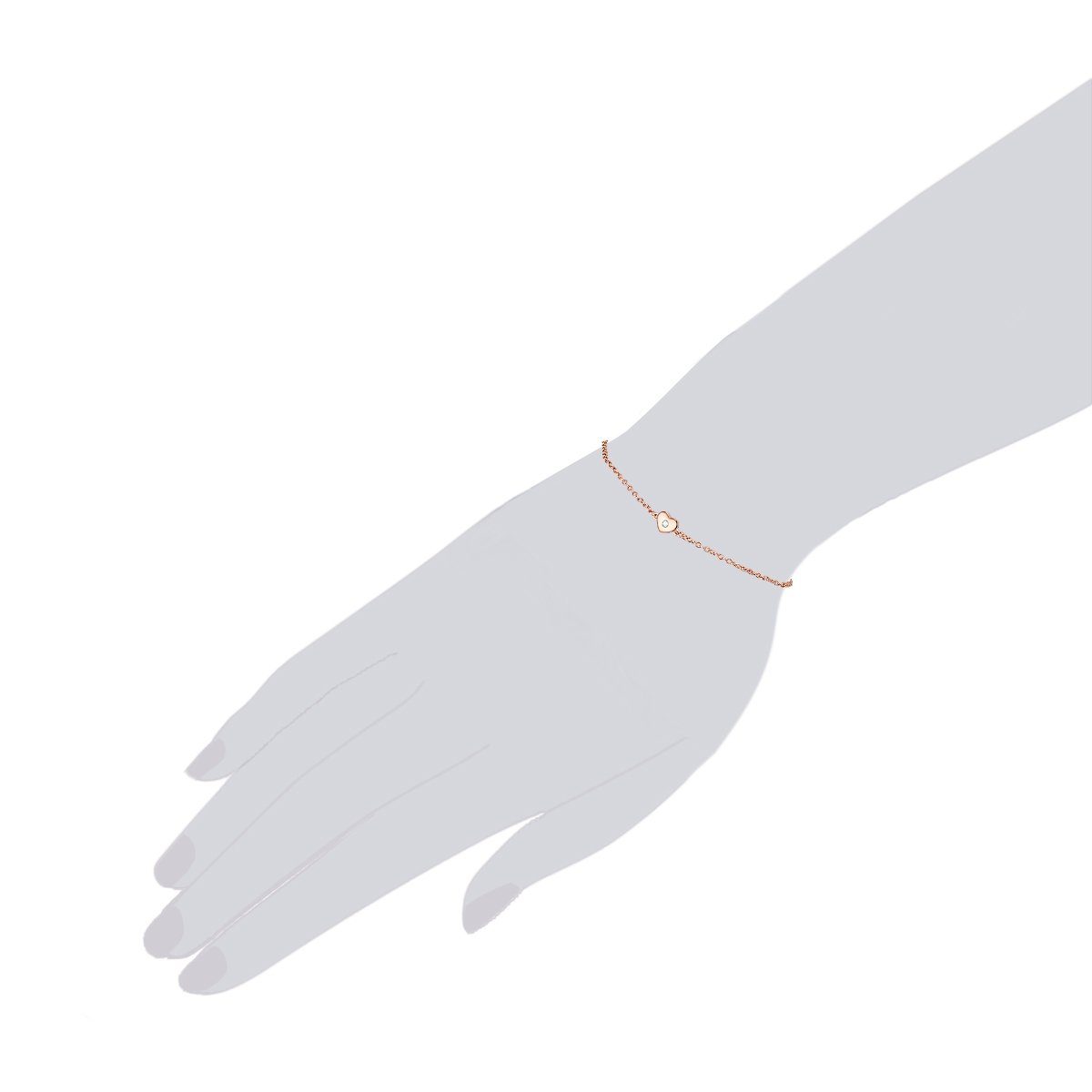 Rafaela Donata Silberarmband Herz roségold, mit günstig online kaufen