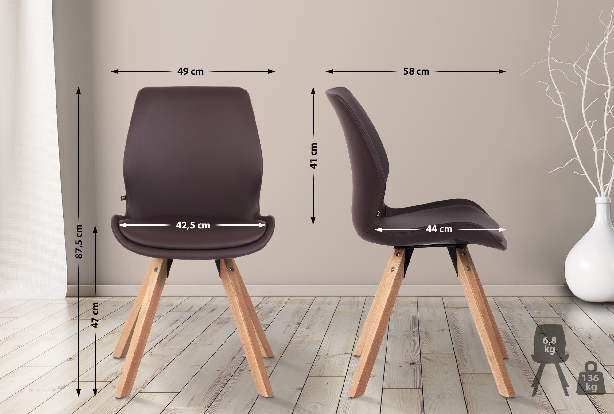 CLP Esszimmerstuhl Luna (2er Set), Kunststoff/ günstig online kaufen
