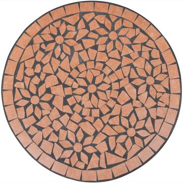 furnicato Gartentisch Bistrotisch Terracotta-Rot 60 cm Mosaik