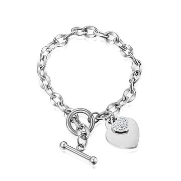 Alster Herz Armband Armband Damen Mädchen, mit Strassherz-Anhänger, J0317, ideal als Geschenk