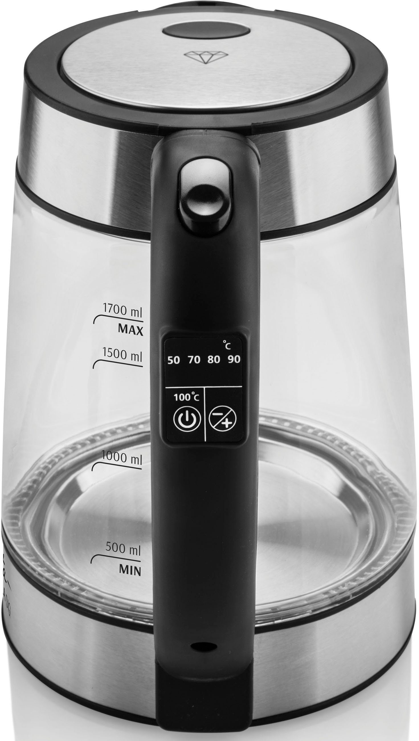 eta Wasserkocher CRYSTELLA Digi ETA715390000, 1,7 l, 2200 W, Einstellbarer Temperatur 50, 70, 80, 90, 100 °C