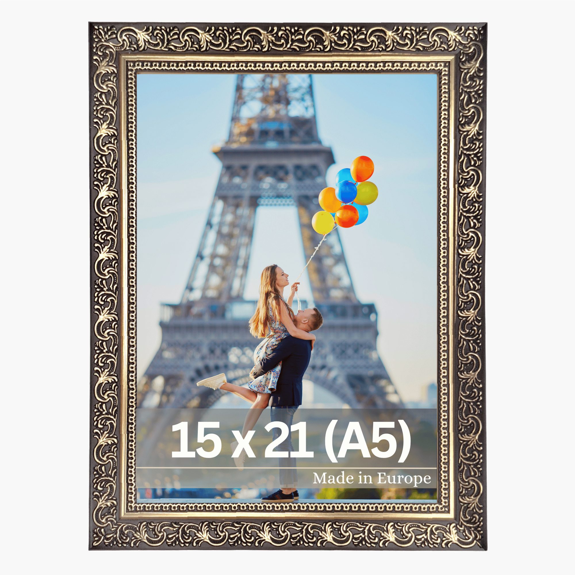 Victor (Zenith) Bilderrahmen Vinci, Bilderrahmen 15x21 cm Schwarz Gold A5, günstig online kaufen