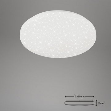 Briloner Leuchten LED-Sternenhimmel 2360-016, LED fest verbaut, Neutralweiß, Badlampe LED Sternenhimmel 18W Ø38,5cm 4000K