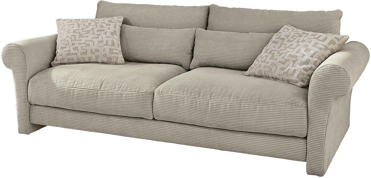 Big-Sofa Gruppe | in Federkern,Schaumflocken,hervorragendes Cord greige Sitzgefühl,Bezug greige Maxima, Jockenhöfer