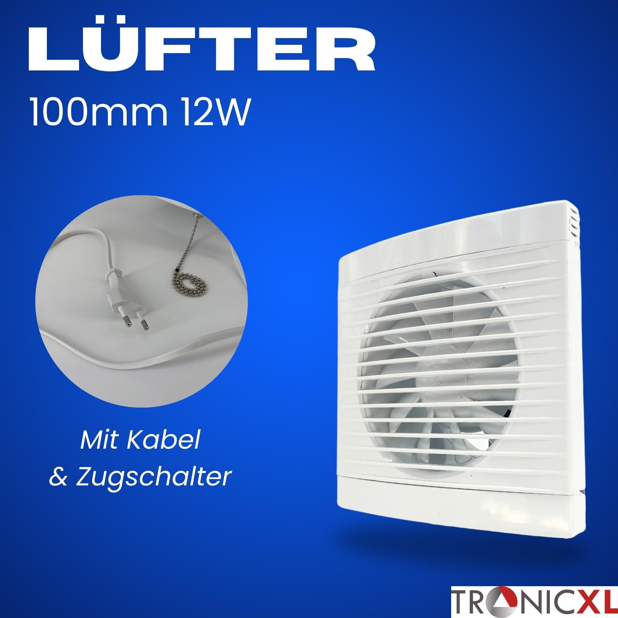 TronicXL Ventilatorkombigerät Lüftungsanlage Küche Bad Lüftung Rohr Kabel S günstig online kaufen