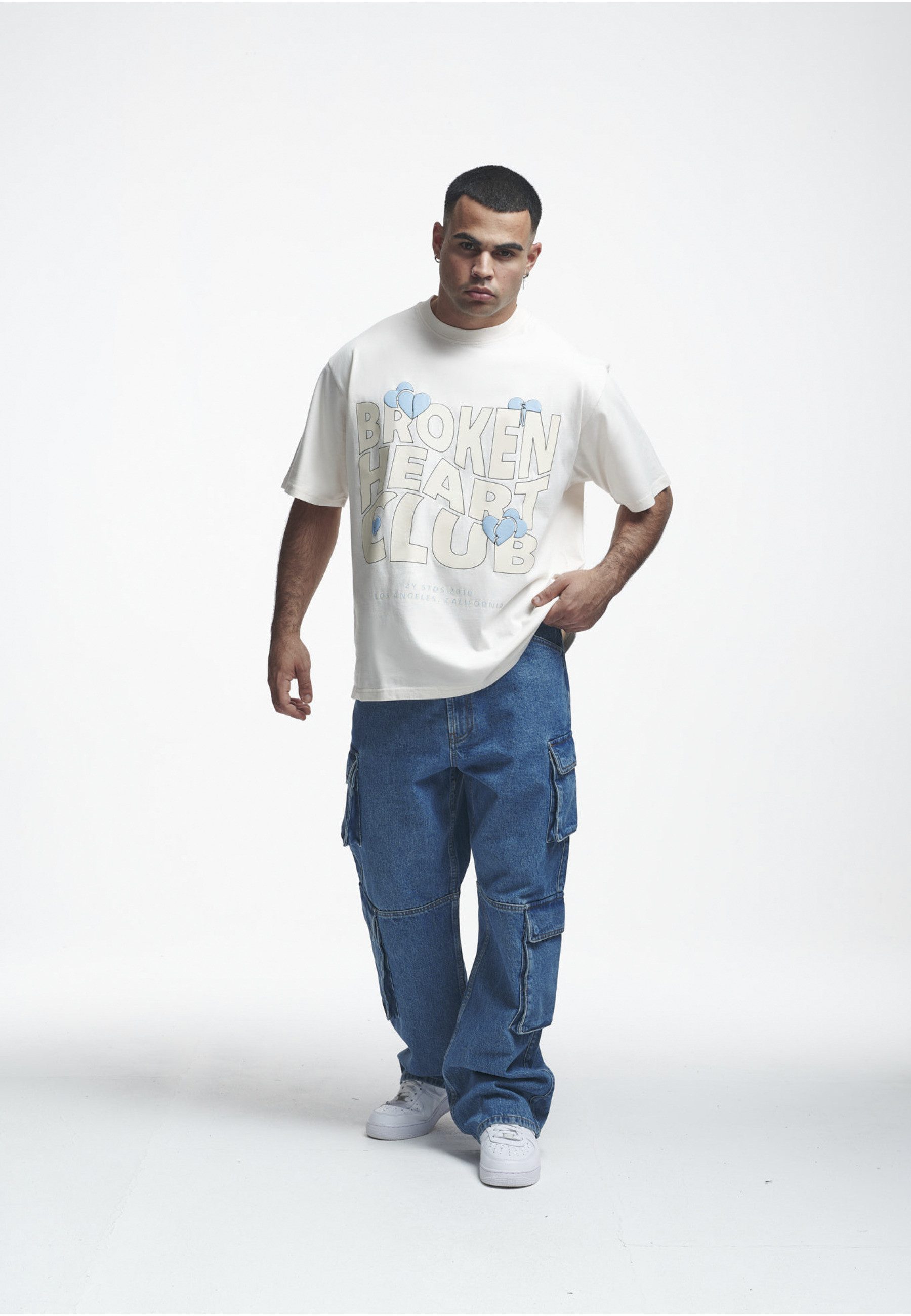 2Y Studios T-Shirt 2Y Studios Herren 2Y Broken Heart Club Oversize Tee (1-tlg)