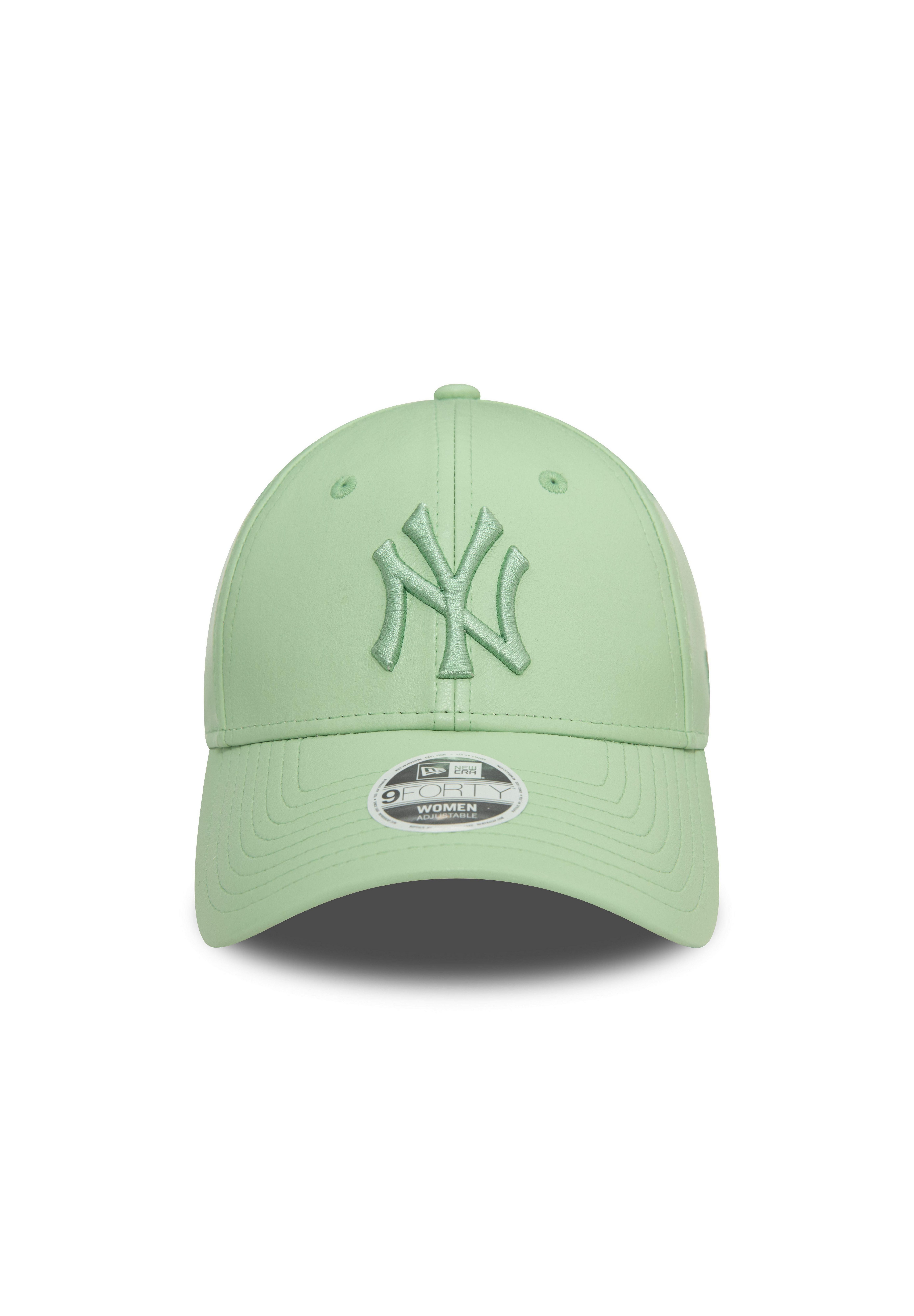 New Era Baseball Cap New York Yankees MLB Faux Leather Mintgrün 9Forty Verstellbare Damen C (1-St)