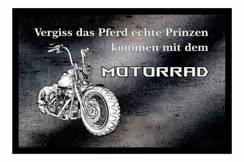 Ladreas Fußmatte Schmutzfangmatte Pferd echte Prinzen Motorrad F848, 60x40