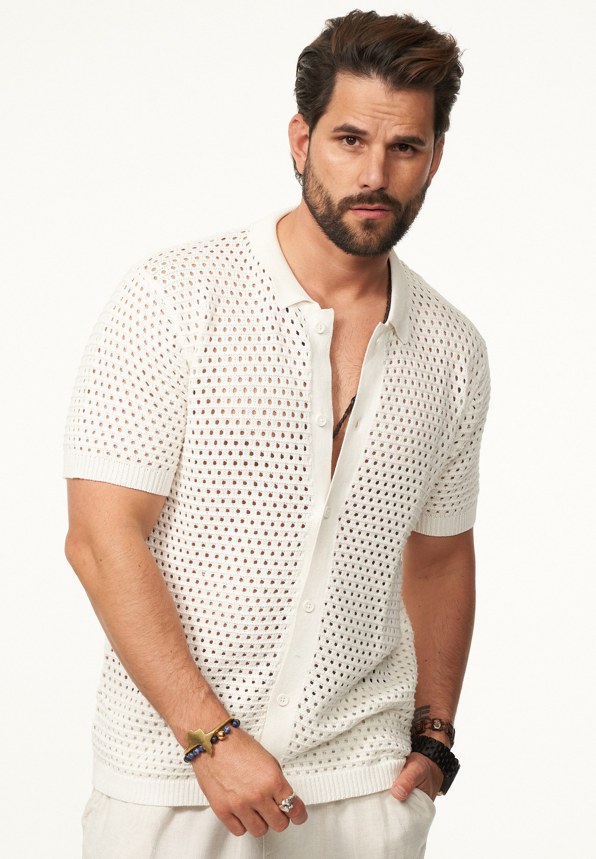 SOULSTAR Poloshirt im Crochet Vintage Summer-Look günstig online kaufen