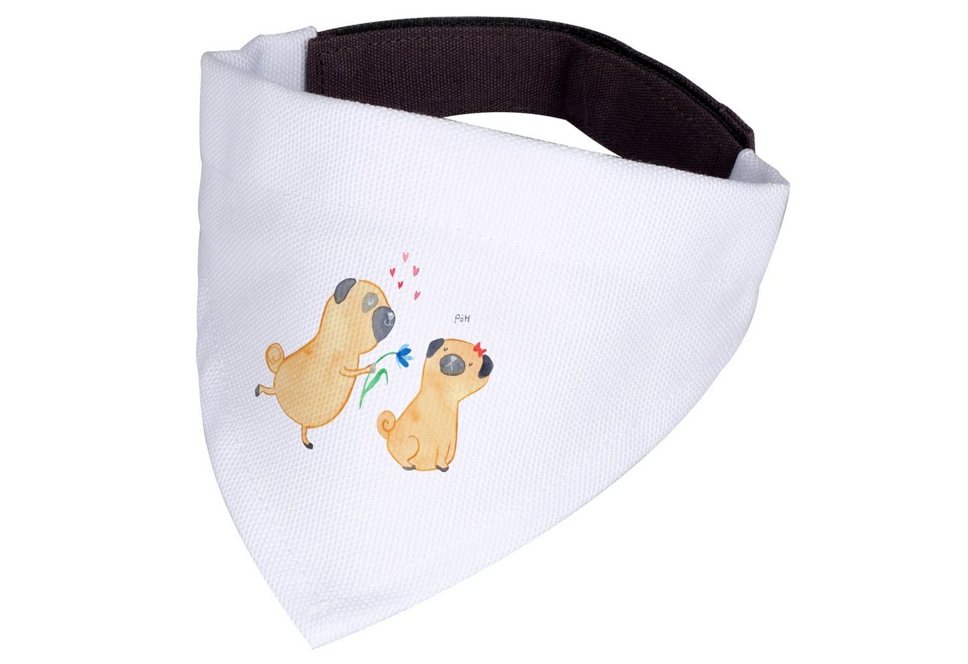 Thumbnail - Mr. & Mrs. Panda Hundefliege Mops Verliebt - Weiß - Geschenk, Hundehalstuch, Haustier, Tierliebhab, Polyester, Elegantes...