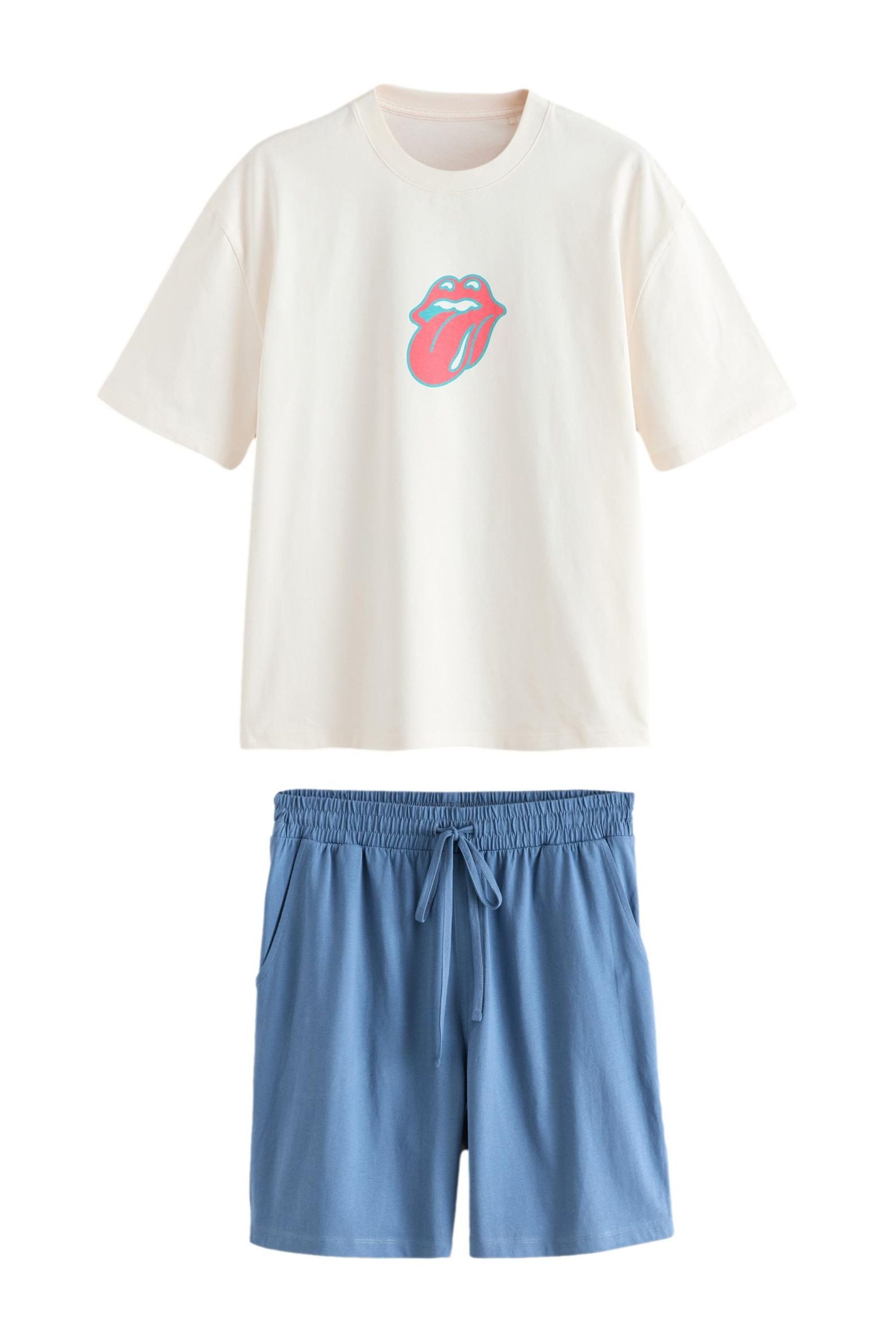Next Pyjama Kurzarm-Schlafanzug mit Grafik, The Rolling Stones (2 tlg)