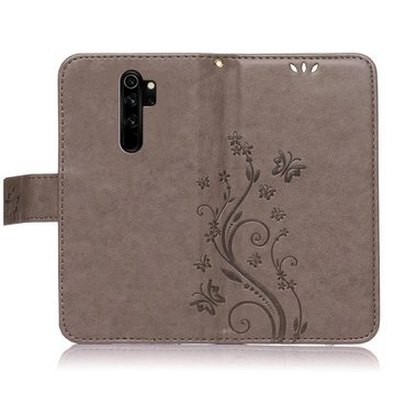 Numerva Handyhülle Bookstyle Flower für Xiaomi Redmi Note 8 Pro, Handy Tasche Schutzhülle Klapphülle Flip Cover mit Blumenmuster