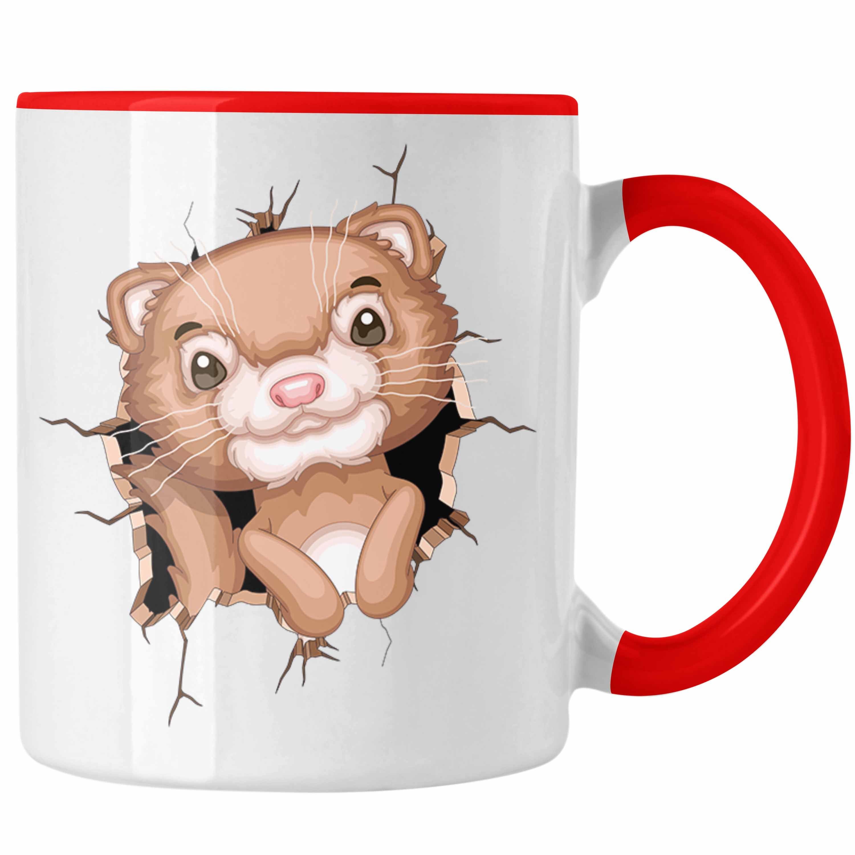 Tasse Rot 3D Otter-Liebha Tasse Kaffee-Becher Otter Lustige Geschenkdidee Trendation Grafik