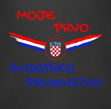 Shirtracer Shirtbody Meine erste WM Kroatien kroatisch 2024 Fussball EM Fanartikel Baby