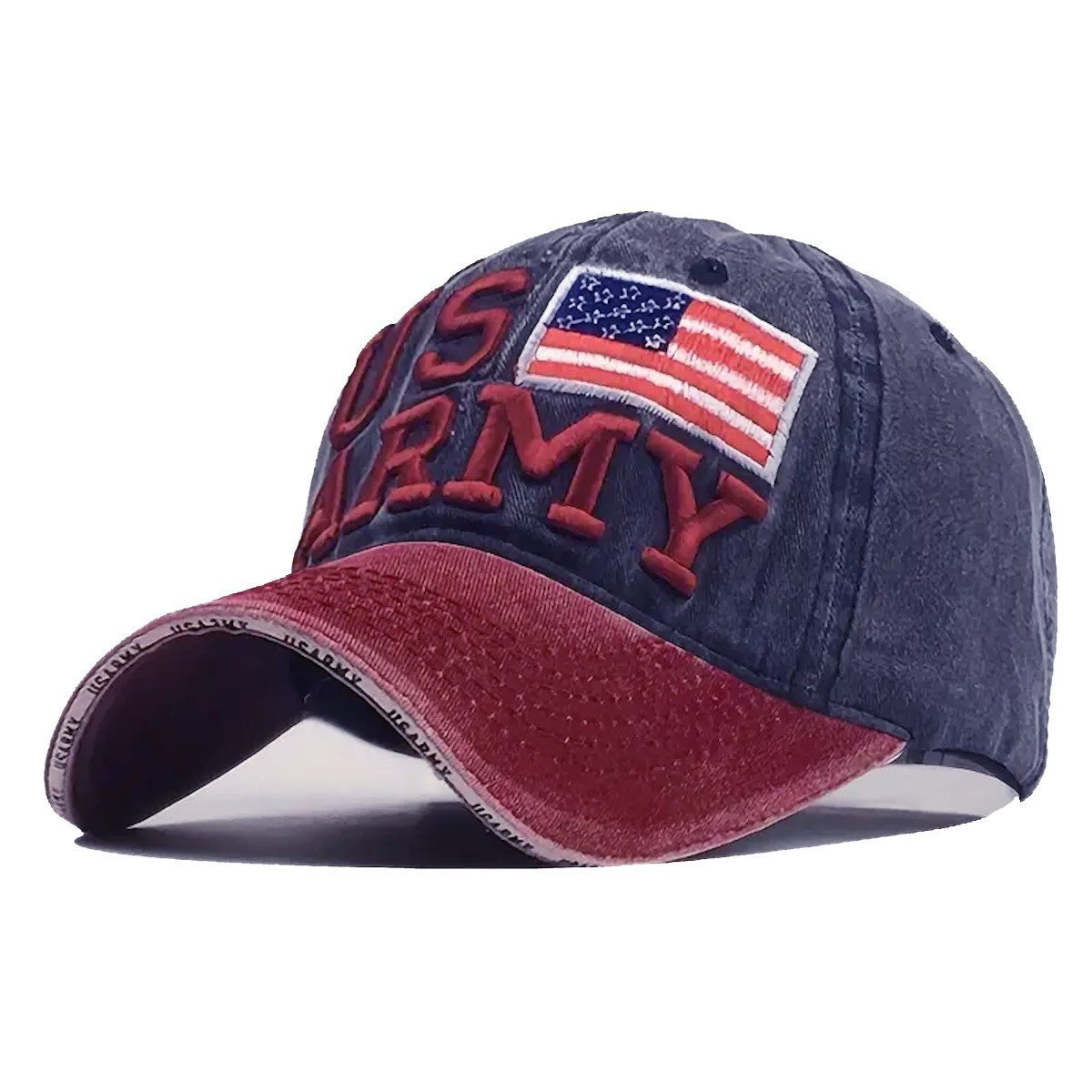 Sporty Baseball Cap U.S. Army Vintage Style USA Amerika used washed Look Retro mit Belüftungslöchern