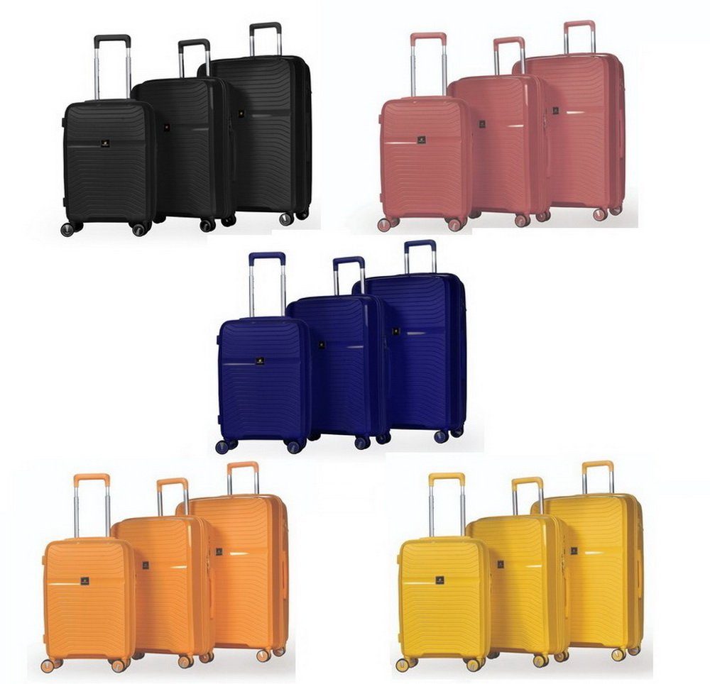 Hoffmanns Kofferset 3-tlg. Koffer-Set POLYPROPYLENE Modell: DAISY, leise Doppelrollen Teleskopgriff