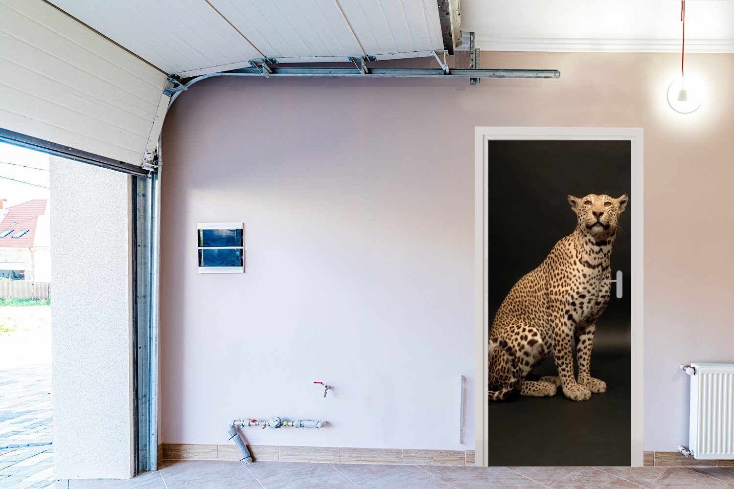 MuchoWow Türtapete Leopard bedruckt, cm Matt, Fototapete Tiere - Türaufkleber, - (1 St), Tür, für Fleck, 75x205
