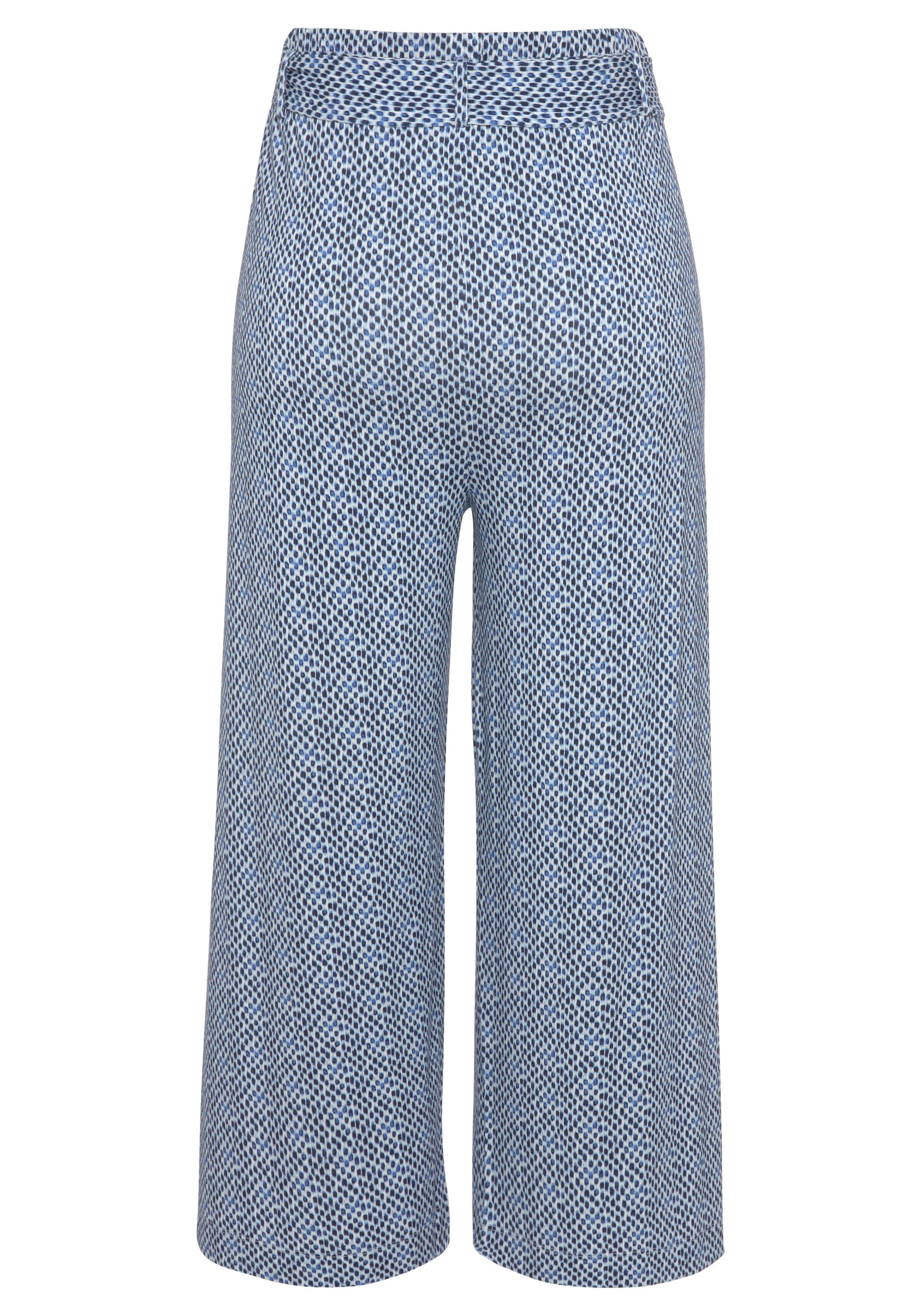 LASCANA Culotte (mit Bindegürtel) und Tupfenprint, leicht und elastisch, Jerseyhose, Sommerhose