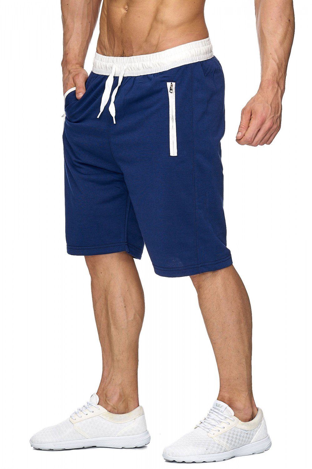 Egomaxx Sweatshorts Sweat Shorts Blau (1-tlg) Sporthose Bermuda in Jogging 1927 Kurze Hose H1927