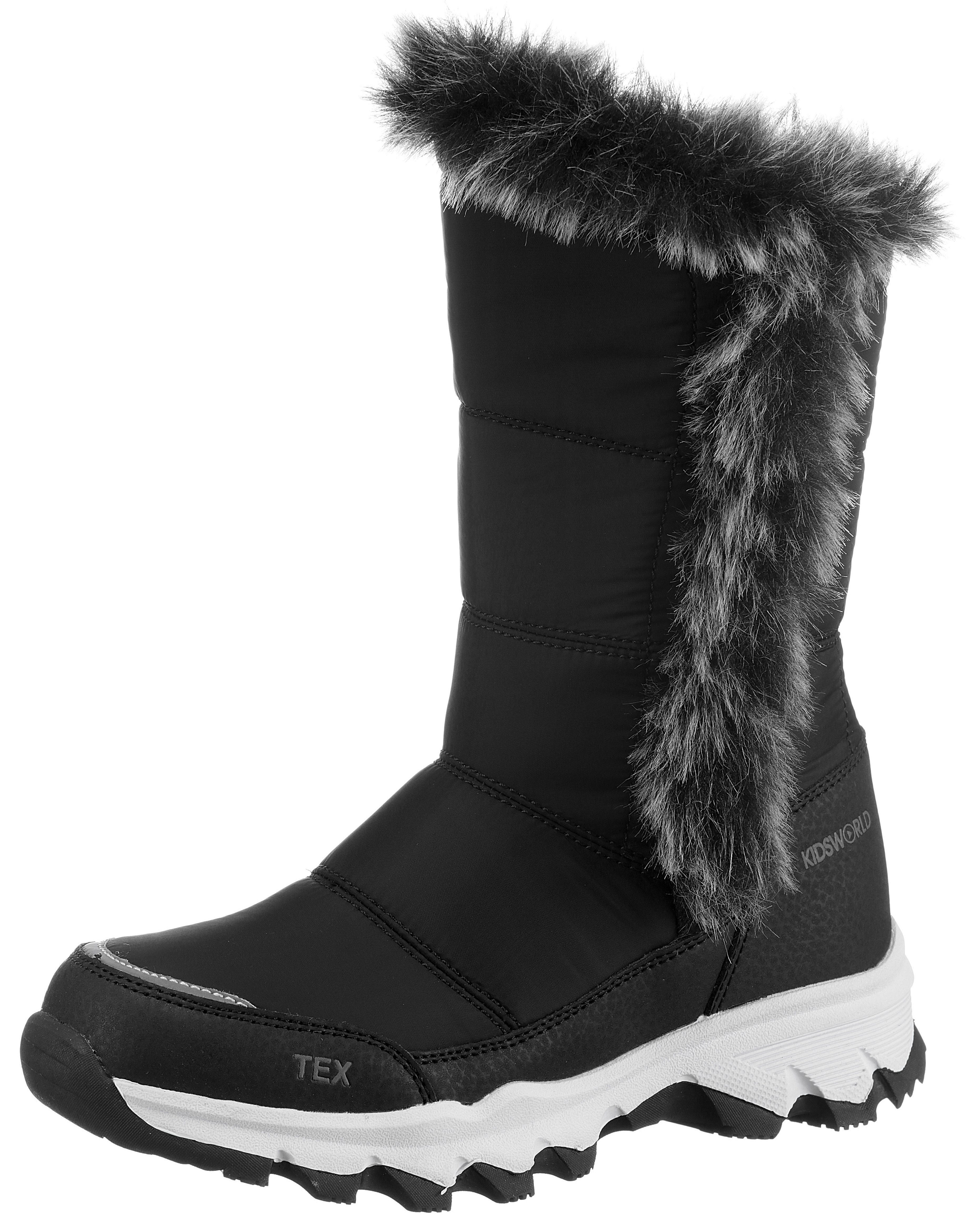 KIDSWORLD Winterstiefel TEX-Ausstattung Stiefel schwarz Snowboots Warmfutter mit und Thermo