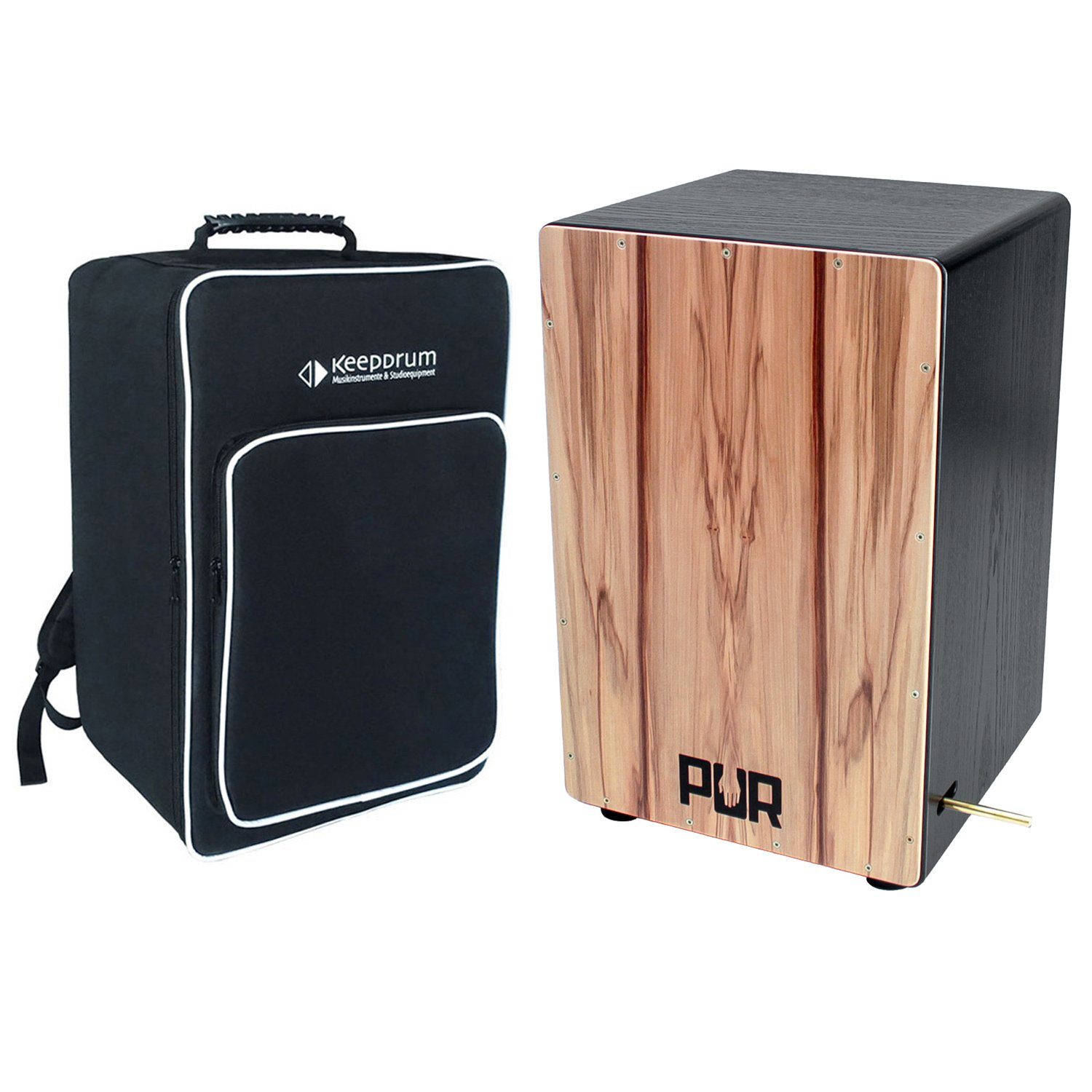 Pur-Percussion Cajon Pur PC2399 Vision Pro Satin Nuss Cajon mit Tasche,Inkl. Sitzpad, mit Cajon-Tasche
