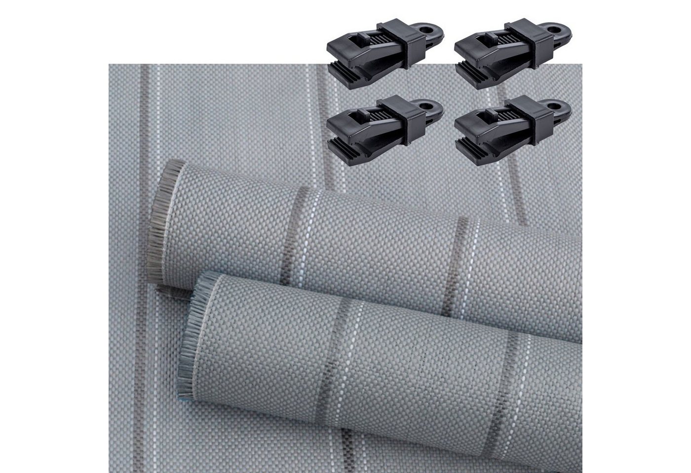 Arisol Zeltteppiche Arisol Vorzeltteppich 250x500cm 100% PP Zeltteppich grau inkl Clips