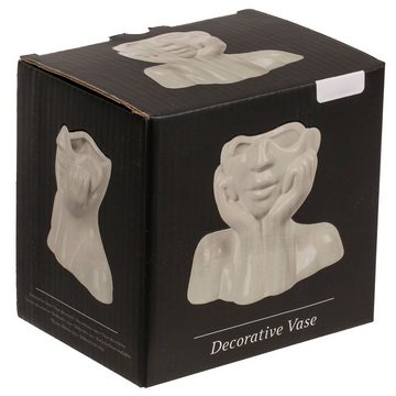 ReWu Dekovase Keramik-Vase Face 14 x 7 x 11,5 cm