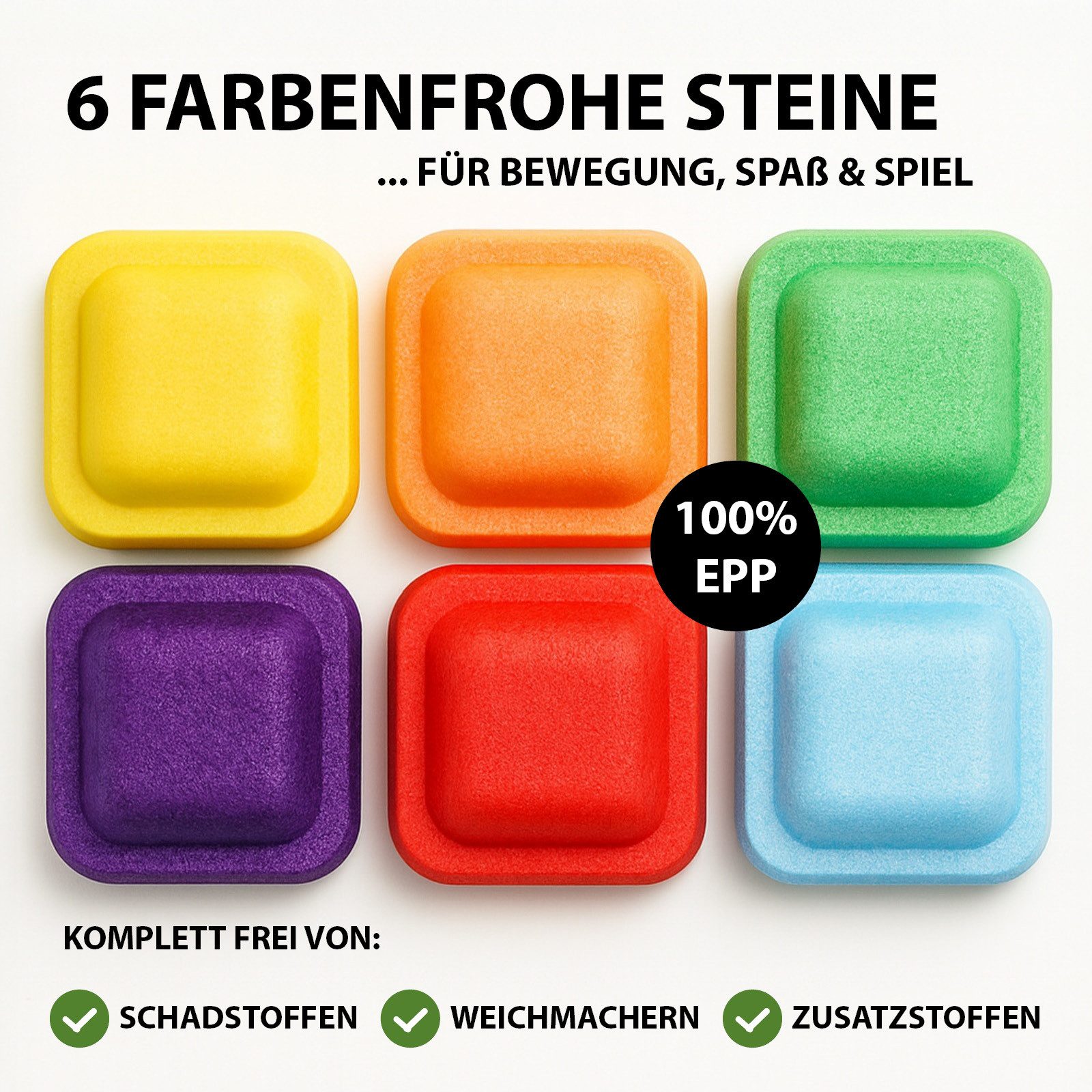 TRUTZHOLM Balanceboard Balancesteine für Kinder 6-tlg. Trittsteine stapelbar & farbenfroh, Trainiert Gleichgewicht, Körperwahrnehmung, Koordination