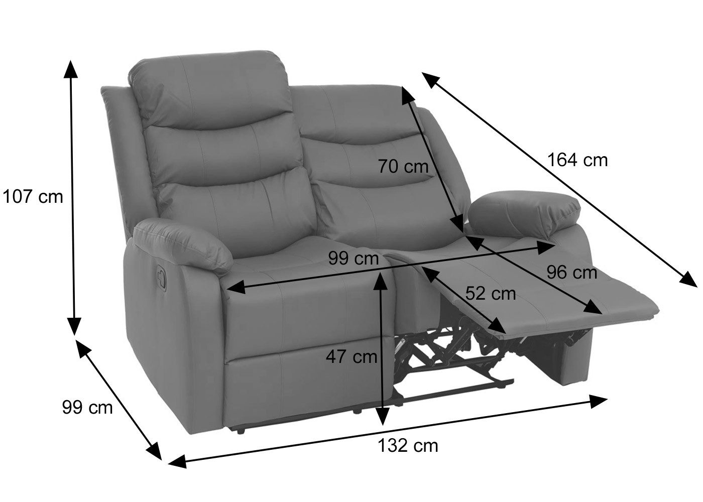 MCW TV-Sessel MCW-O62, Mit Fußstütze, Breite Armlehnen