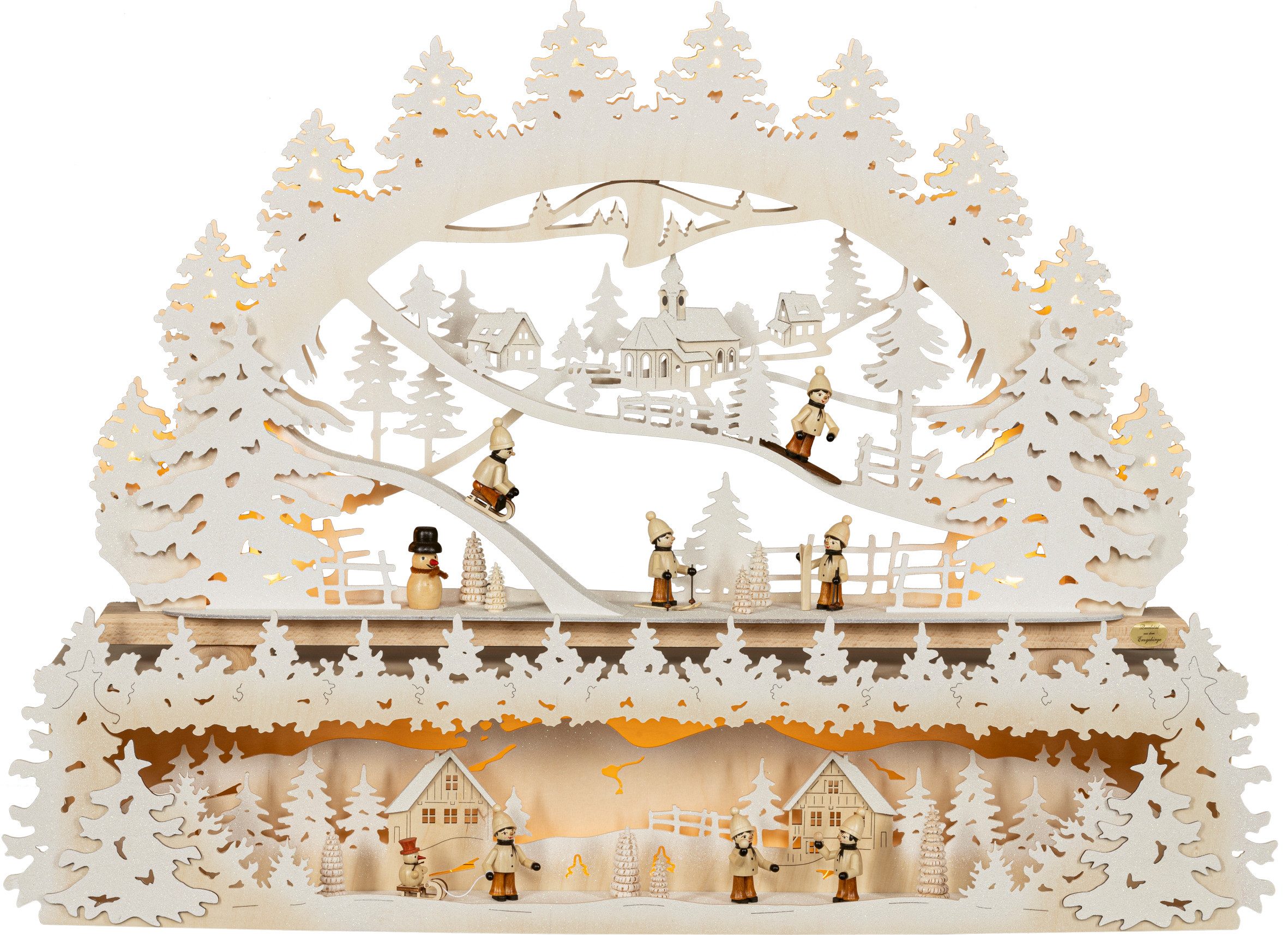 SAICO Original LED Schwibbogen Premium-Line-Lichterbogen, Wintertraum, Premium LED-Beleuchtung, warmweiß, BxHxT: 68,5x40x6 cm