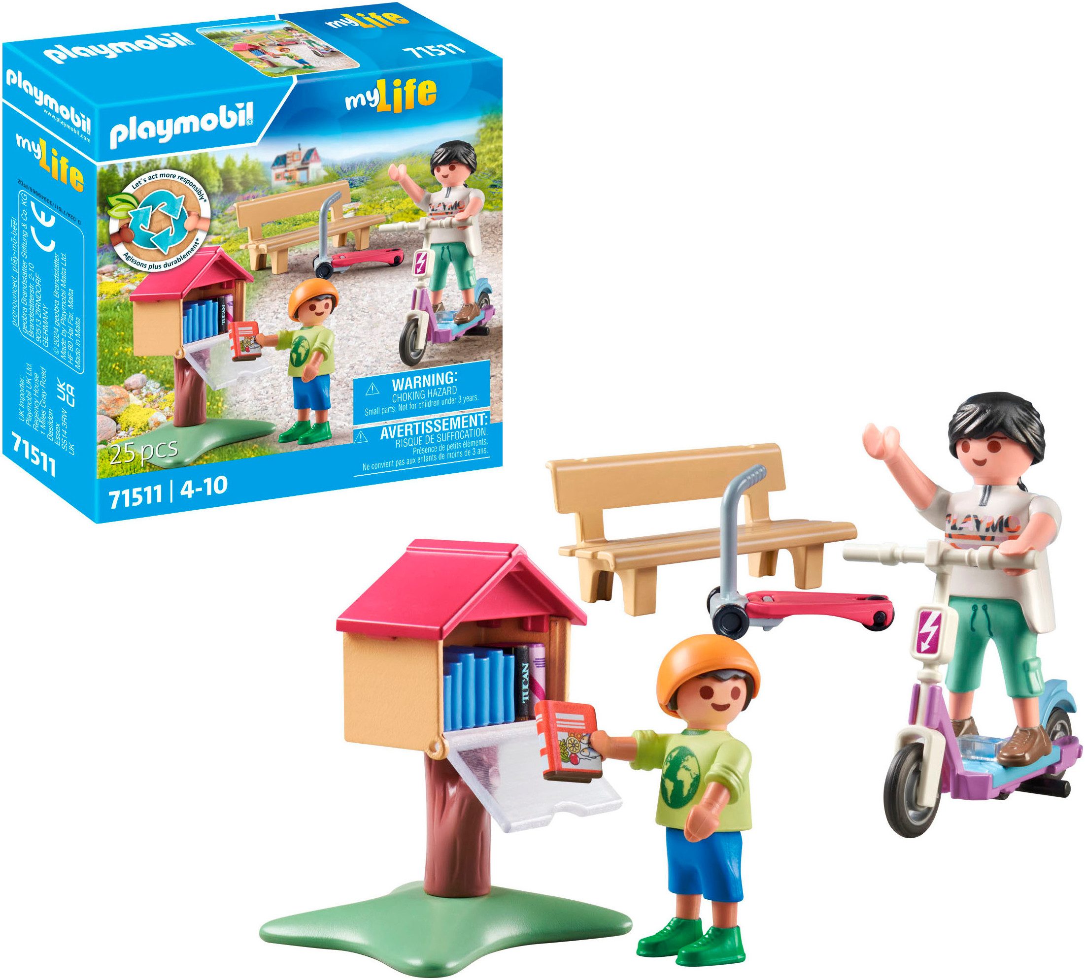 Playmobil® Büchertausch für Leseratten (71511), My Life Konstruktions-Spielset, (25 St), Made in Europe – Bild 4 von 5