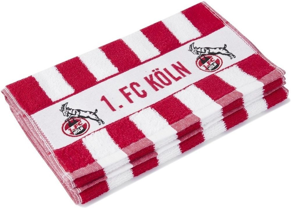 1. FC Köln Gästehandtuch Gästehandtuch 2er Set Blockstreifen