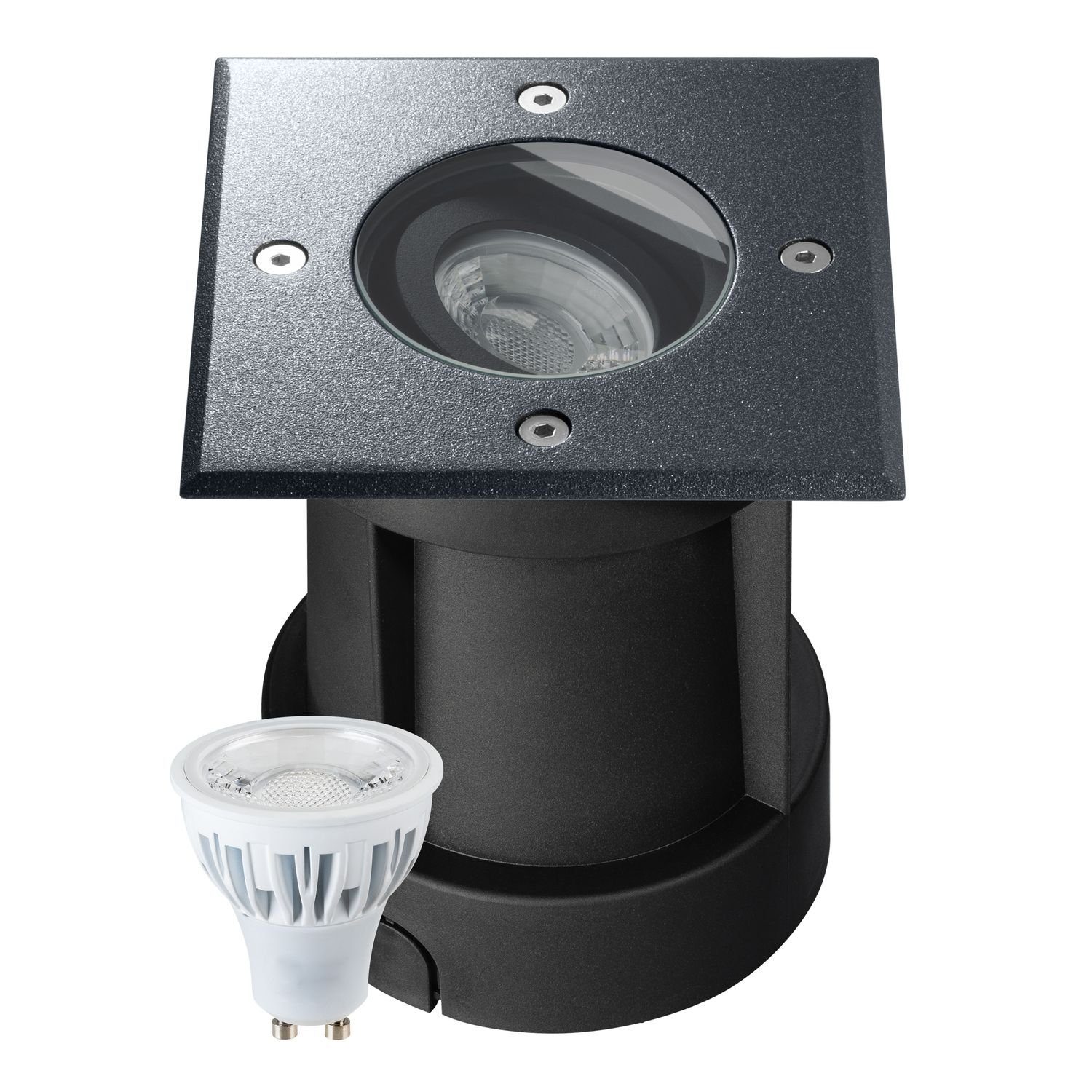 - LED Eisenglimmer grau Einbaustrahler LEDANDO LED Bodeneinbaustrahler DB703 Schwenkbar D Set und