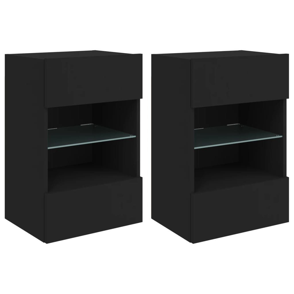 vidaXL TV-Wand TV-Wandschränke mit LED-Leuchten 2 günstig online kaufen