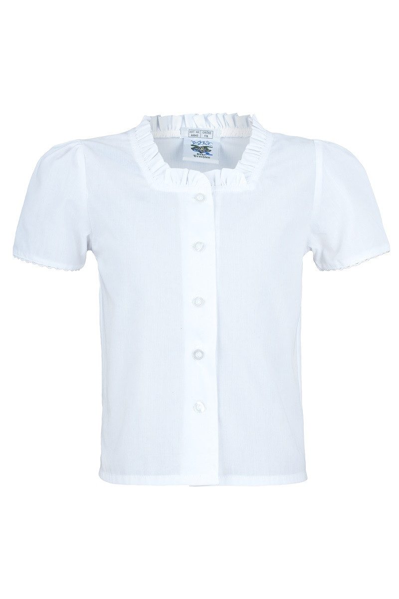 Isar-Trachten Trachtenbluse Mädchen Bluse - DINA - weiß