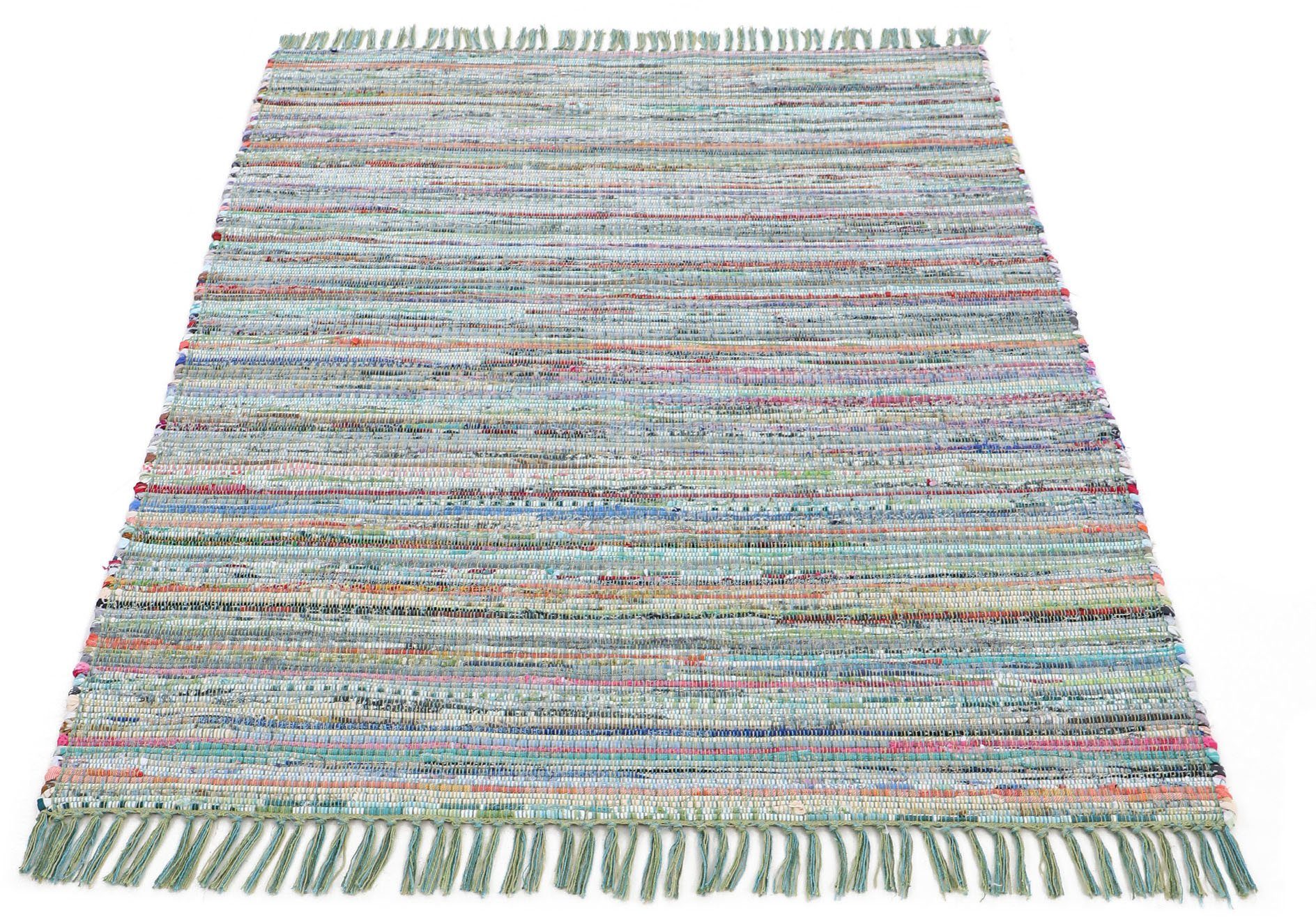 carpetfine Teppich Kelim Chindi, Wendeteppich, rechteckig, Höhe: 6 mm, handgewebt, Fleckerlteppich mit Fransen, auch vielen in Läufergrößen