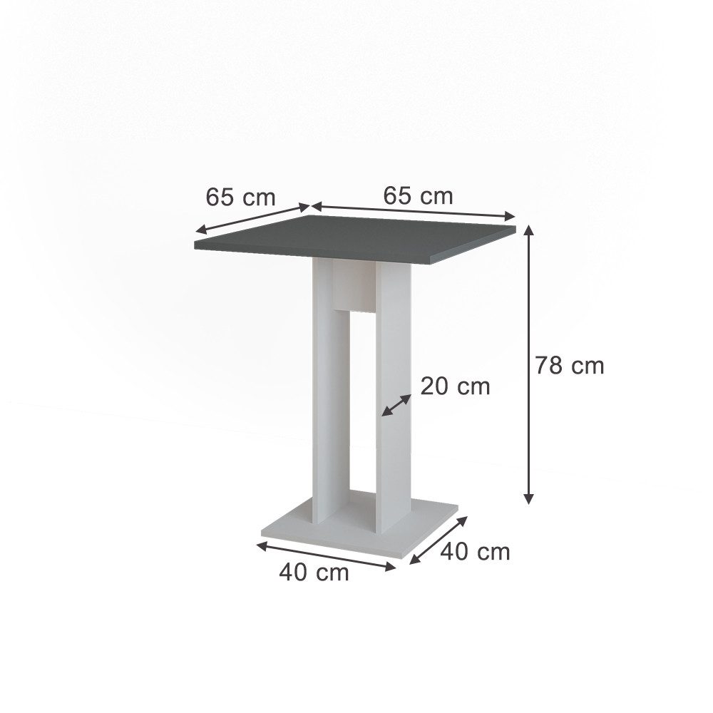 Vicco Esstisch Repose, Weiß/Anthrazit, 65 x 65 cm günstig online kaufen