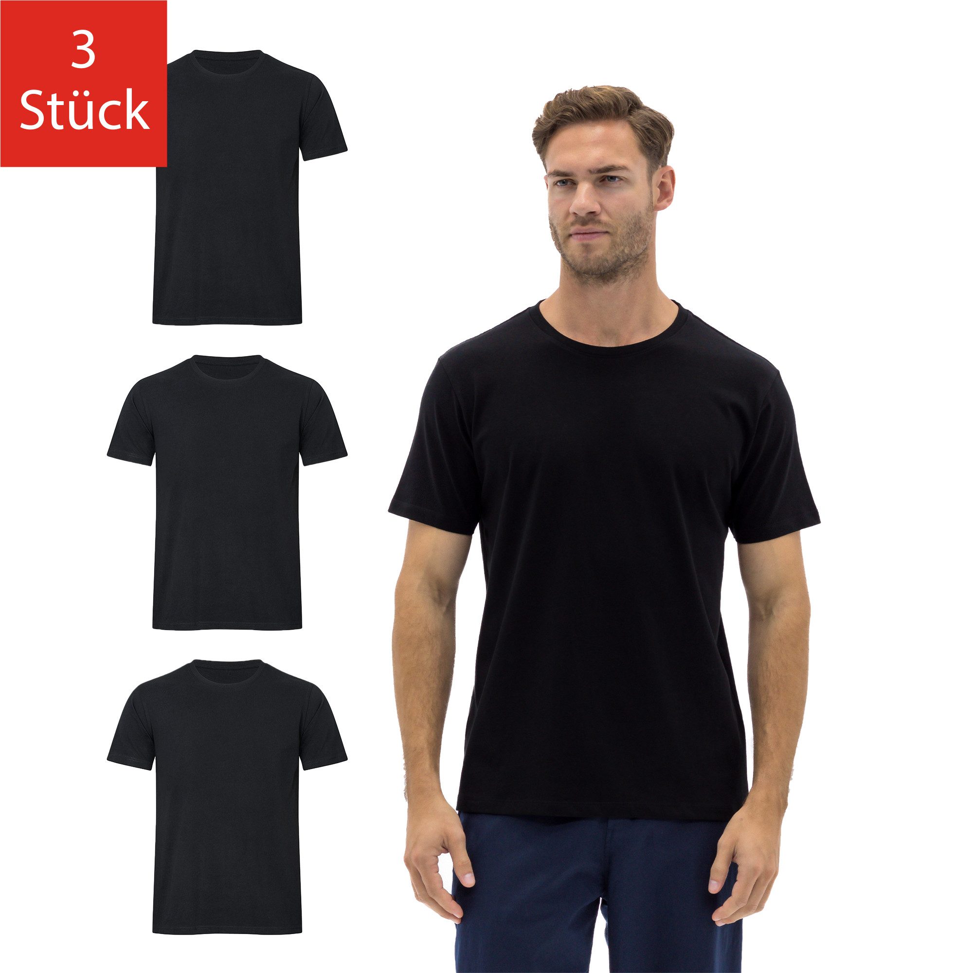 Barrio 13 T-Shirt T-Shirt Basic, 3er Pack