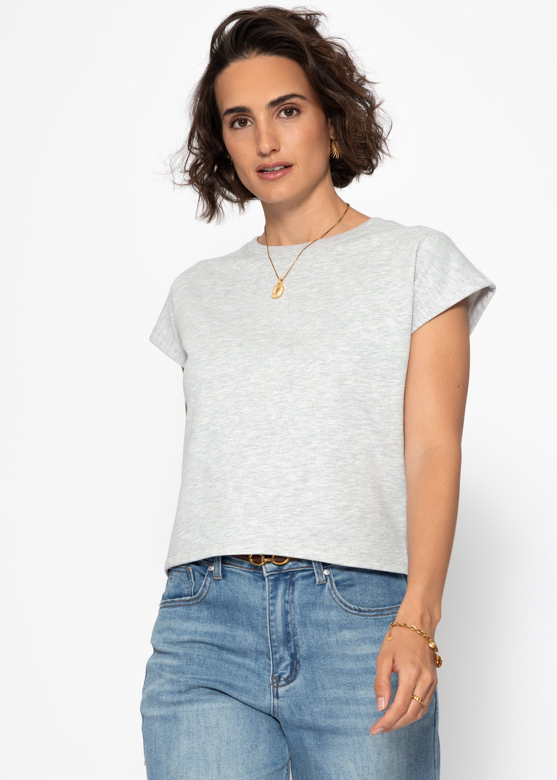 SASSYCLASSY T-Shirt Kurzarm Sweatshirt Damen mit Rückendetail T-Shirt mit R günstig online kaufen