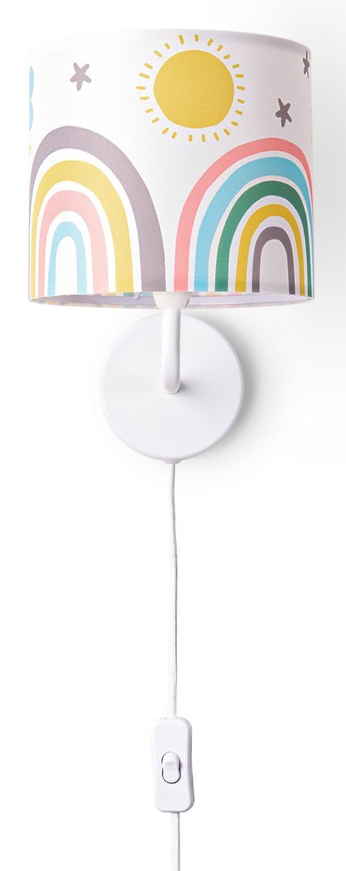 Paco Home Wandleuchte Tweet 462, ohne Leuchtmittel, Kinderzimmer Stecker âˆ…18cm Sonne Wolken Sterne Kabel 3m E14