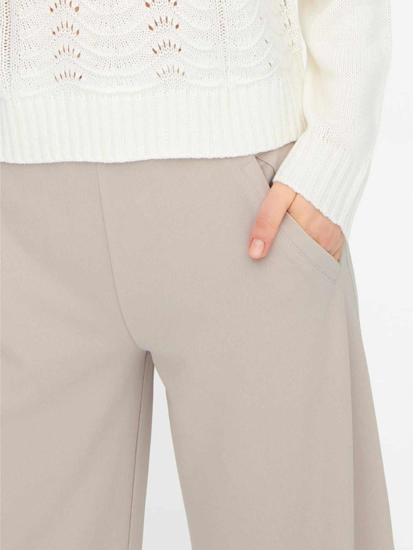 JACQUELINE de YONG Stoffhose Stoffhose Geschnittene 3984 (1-tlg) Schlupf JDYLOUISVILLE Pants in Grau Culotte Weit