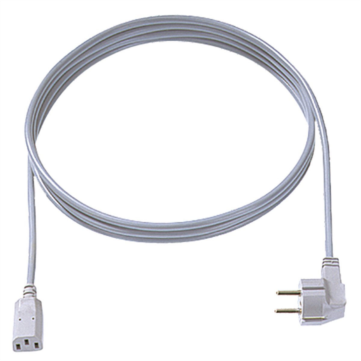 Bachmann Zuleitung H05VV-F 3G0.75 2,0m Stromkabel, Schutzkontakt, CEE 7/7, Typ-E/F Männlich (Stecker), IEC320 C13, Kaltgeräte, 10A Weiblich (Buchse) (200.0 cm), grau 30/35 C13, 351.984