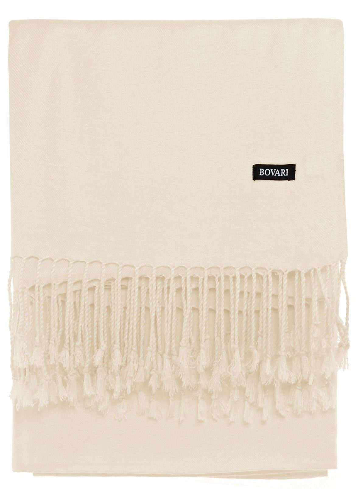 aus Premium cm wie creme weiß glänzend off -, / Pashmina - weich 100% Viskose Schal Kaschmir Damen-Schal white - 200x70 Bovari XL Seide wie