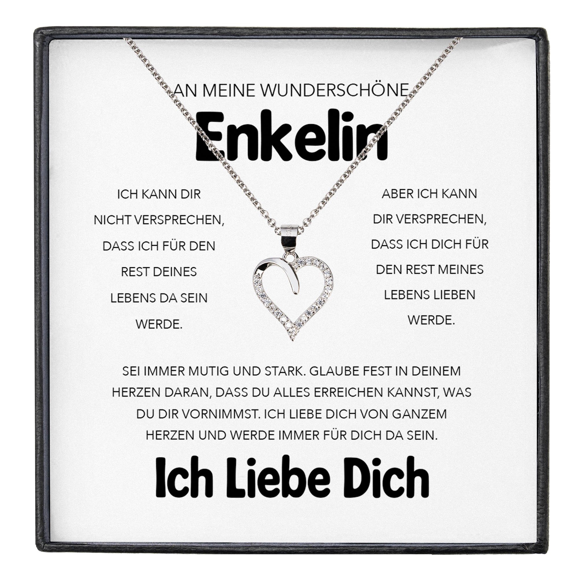 Schmuckset An Meine Enkelin Geschenk von Oma Opa Mädchen Herz Halskette Frauen
