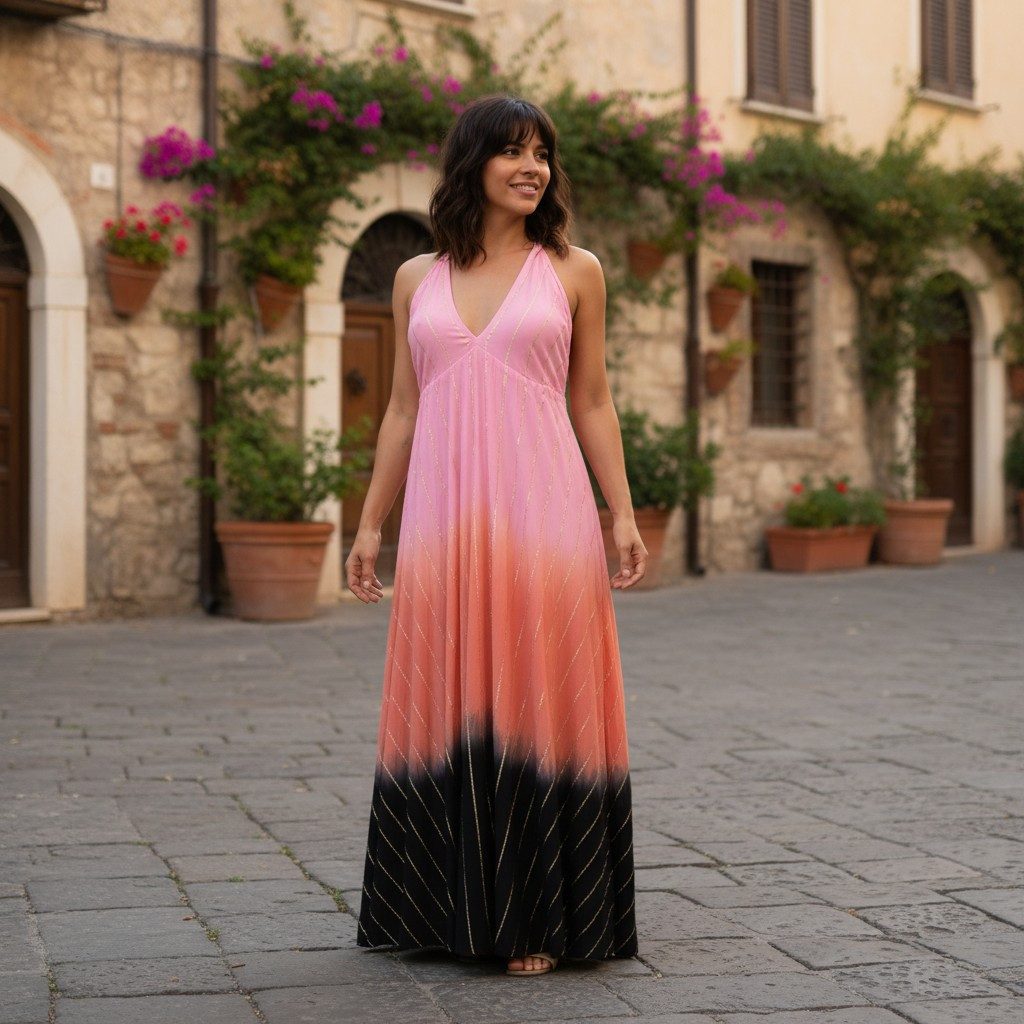 Guru-Shop Midikleid Boho Sommerkleid, Magic Dress, Batik Lurex.. alternativ günstig online kaufen